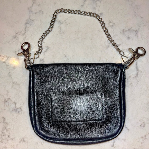 Harley-Davidson Black Leather Satchel with Chain Strap - Picture 5 of 11